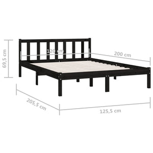 Galleria Design 810081 Galleria Design Bed Frame without Mattress Black Solid Wood 120x200 cm