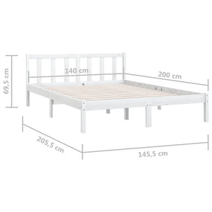 Galleria Design 810083 Galleria Design Bed Frame without Mattress White Solid Wood 140x200 cm