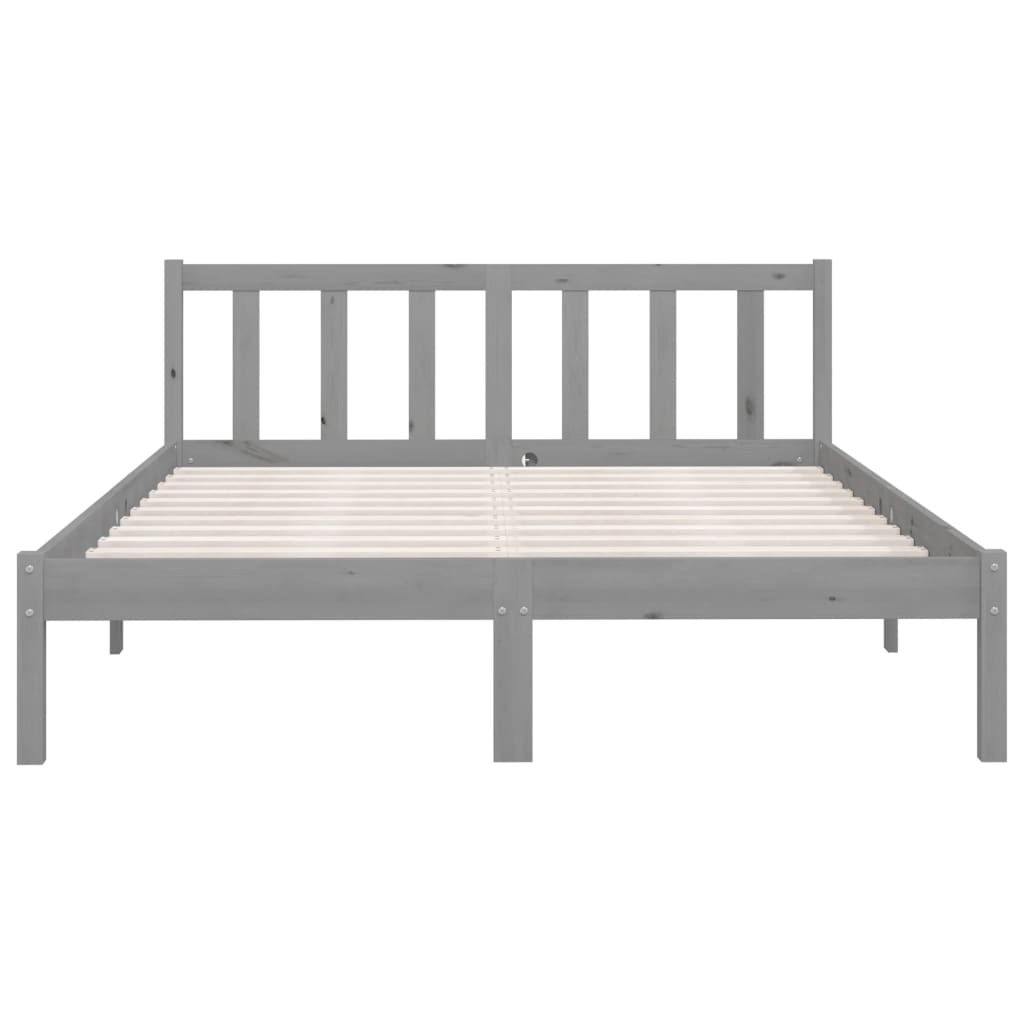 Galleria Design 810084 Galleria Design Bed Frame without Mattress Grey Solid Wood 140x200 cm