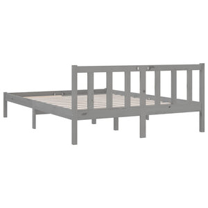 Galleria Design 810084 Galleria Design Bed Frame without Mattress Grey Solid Wood 140x200 cm