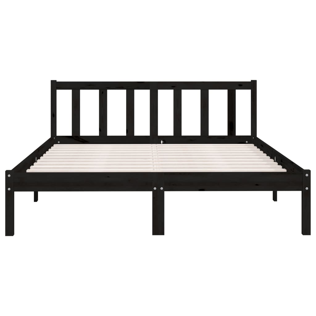 Galleria Design 810086 Galleria Design Bed Frame without Mattress Black Solid Wood 140x200 cm