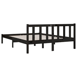 Galleria Design 810086 Galleria Design Bed Frame without Mattress Black Solid Wood 140x200 cm