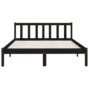 Galleria Design 810096 Galleria Design Bed Frame without Mattress Black Solid Wood 160x200 cm