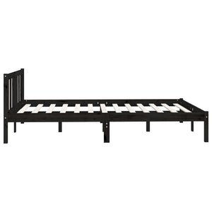 Galleria Design 810096 Galleria Design Bed Frame without Mattress Black Solid Wood 160x200 cm