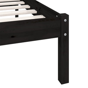 Galleria Design 810096 Galleria Design Bed Frame without Mattress Black Solid Wood 160x200 cm