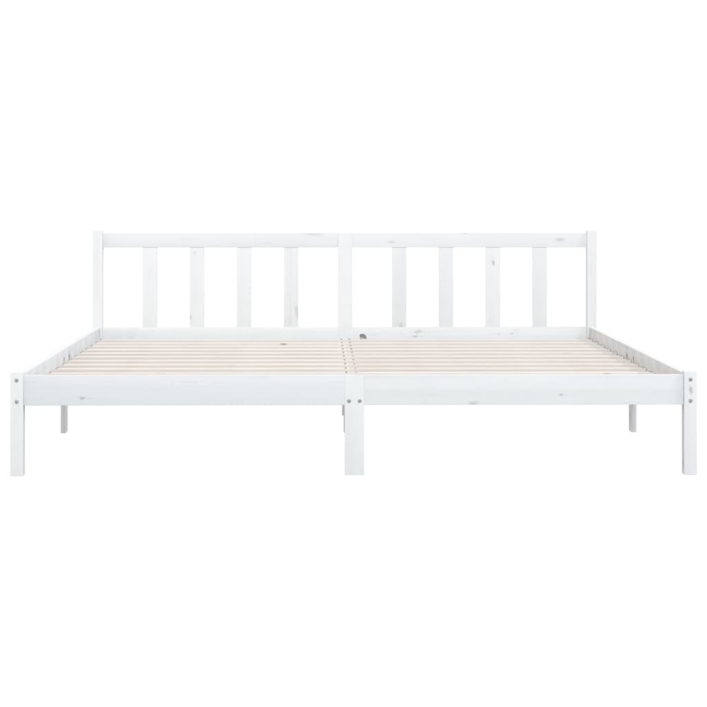 Galleria Design Bed Frame without Mattress White Solid Wood Super King Size