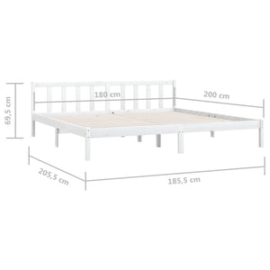 Galleria Design Bed Frame without Mattress White Solid Wood Super King Size