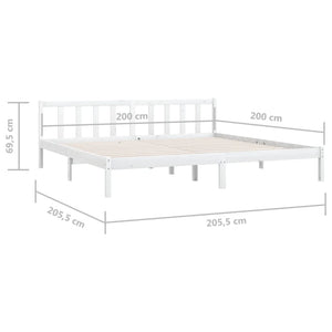 Galleria Design 810103 Galleria Design Bed Frame without Mattress White Solid Wood 200x200 cm