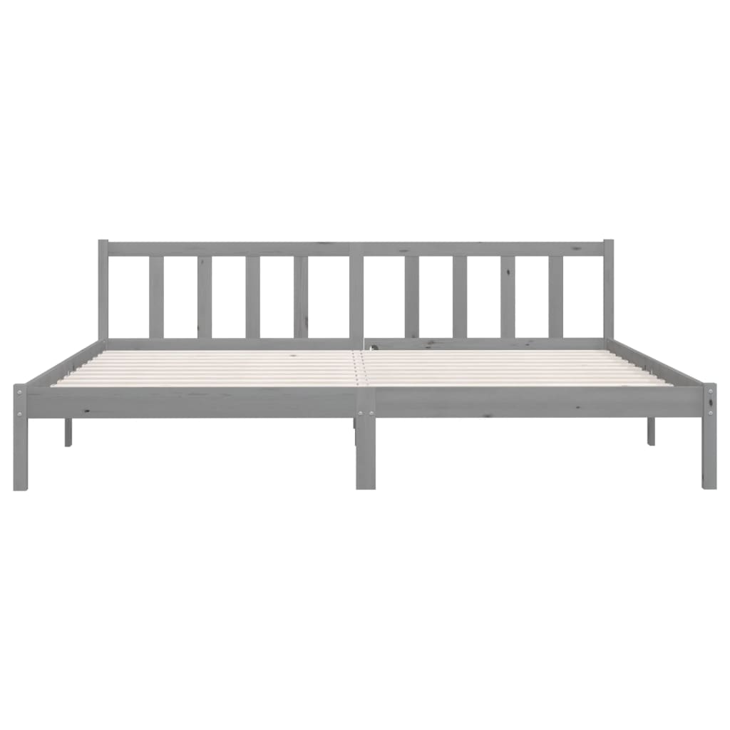 Galleria Design 810104 Galleria Design Bed Frame without Mattress Grey Solid Wood 200x200 cm