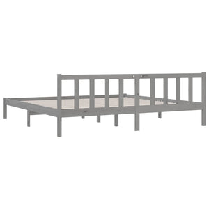 Galleria Design 810104 Galleria Design Bed Frame without Mattress Grey Solid Wood 200x200 cm