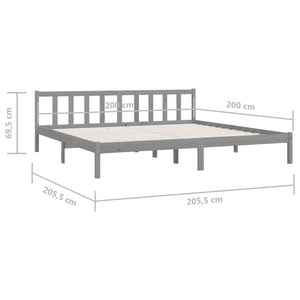 Galleria Design 810104 Galleria Design Bed Frame without Mattress Grey Solid Wood 200x200 cm