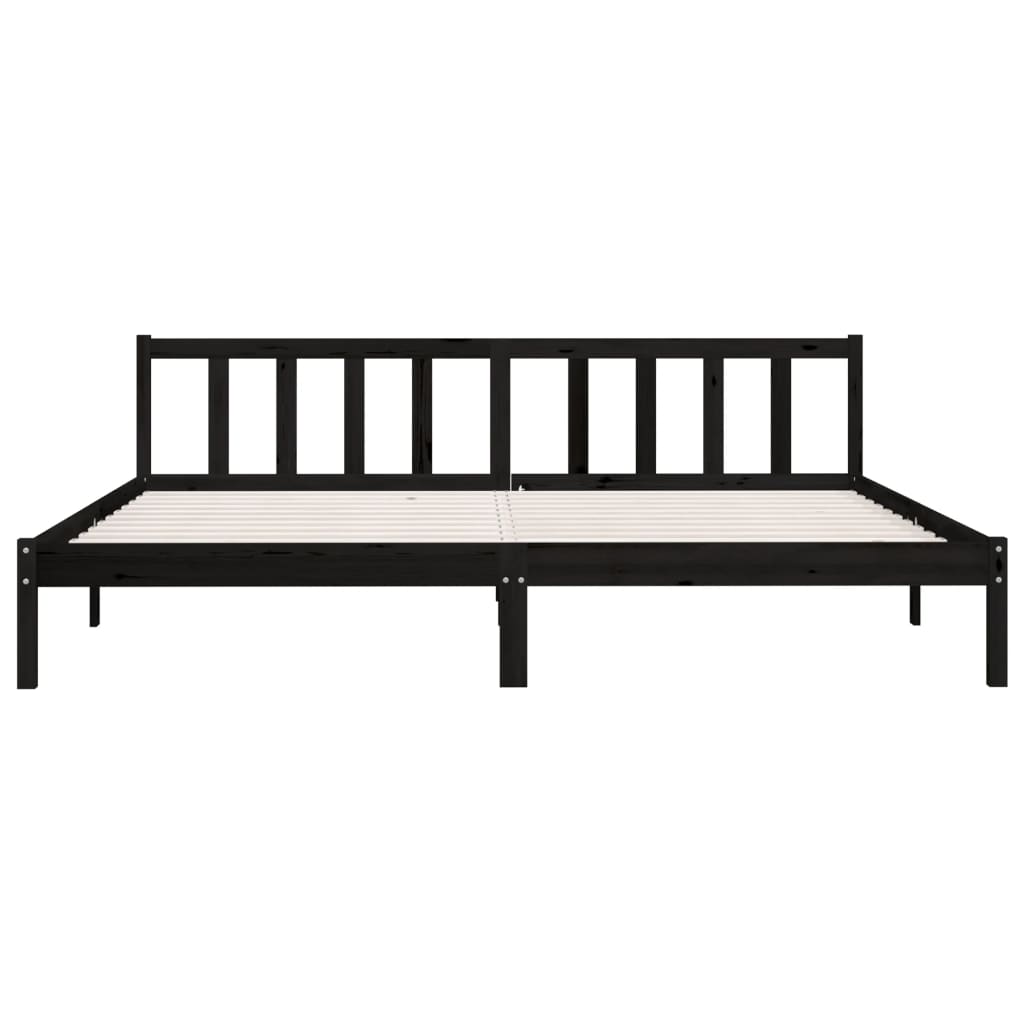 Galleria Design 810106 Galleria Design Bed Frame without Mattress Black Solid Wood 200x200 cm