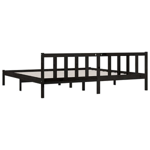 Galleria Design 810106 Galleria Design Bed Frame without Mattress Black Solid Wood 200x200 cm