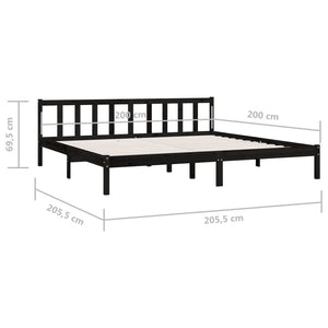 Galleria Design 810106 Galleria Design Bed Frame without Mattress Black Solid Wood 200x200 cm