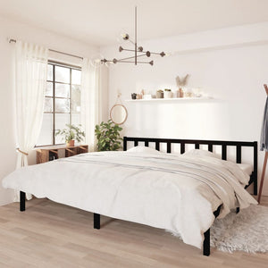 Galleria Design 810106 Galleria Design Bed Frame without Mattress Black Solid Wood 200x200 cm