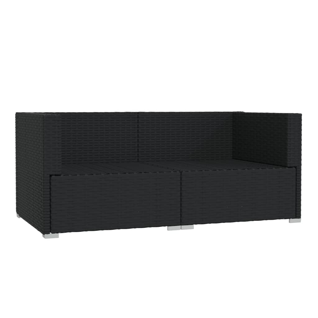 Galleria Design 2-Seater Sofa with Cushions Black Poly Rattan