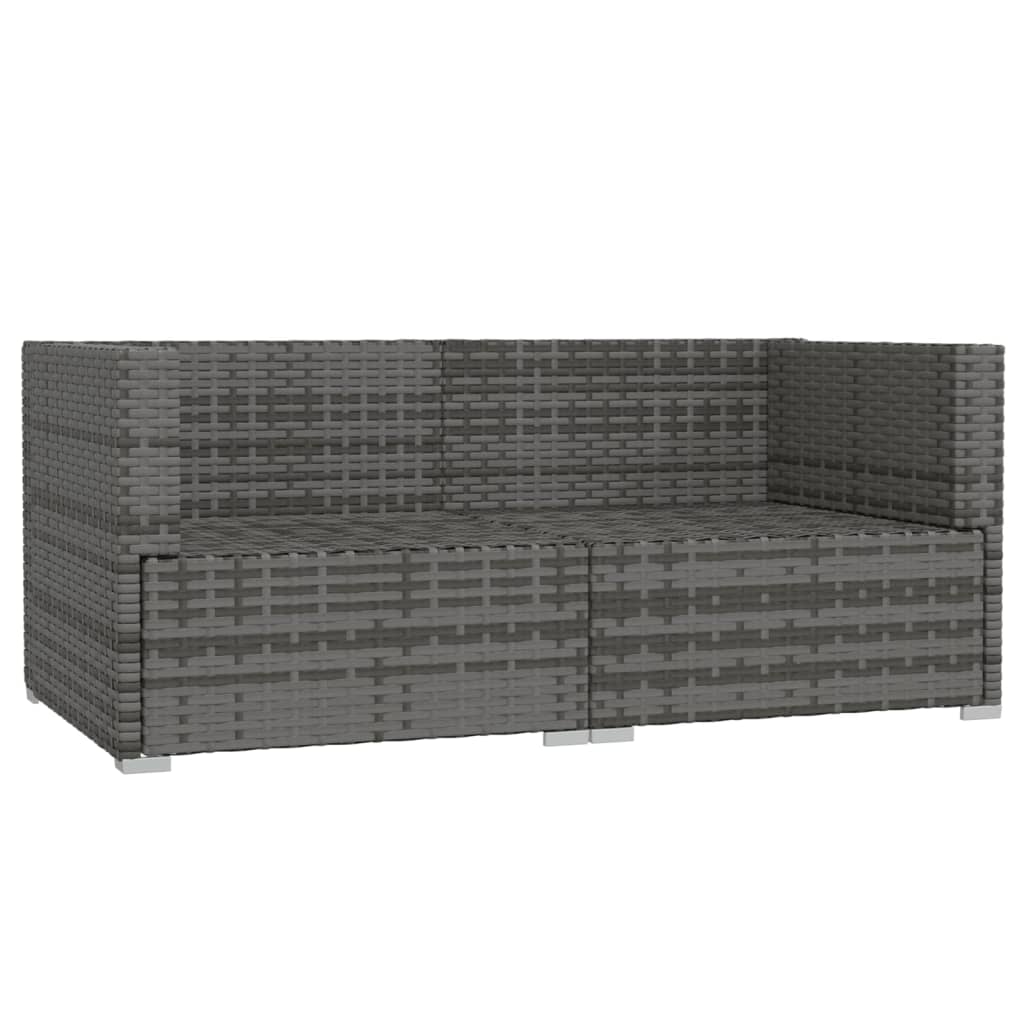 Galleria Design 2-Seater Sofa with Cushions Grey Poly Rattan