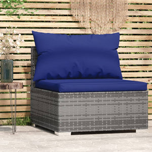 Galleria Design Garden Middle Sofa with Cushions Grey Poly Rattan