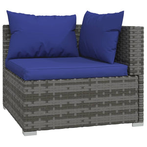 Galleria Design 3 Piece Garden Lounge Set with Cushions Grey Poly Rattan