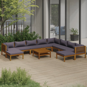 Galleria Design 11 Piece Garden Lounge Set with Cushion Solid Acacia Wood