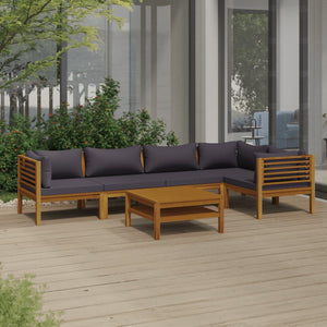 Galleria Design 6 Piece Garden Lounge Set with Cushion Solid Acacia Wood