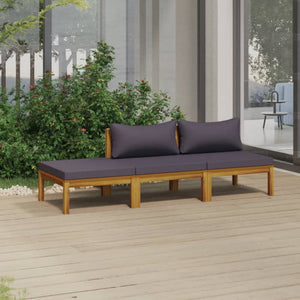 Galleria Design 3 Piece Garden Lounge Set with Cushion Solid Acacia Wood