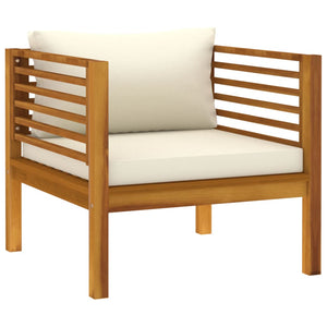 Galleria Design 6 Piece Garden Lounge Set with Cream Cushion Solid Acacia Wood