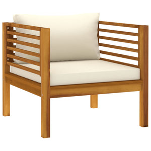 Galleria Design 5 Piece Garden Lounge Set with Cream Cushion Solid Acacia Wood