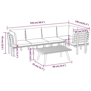 Galleria Design 6 Piece Garden Lounge Set with Cushions Solid Acacia Wood