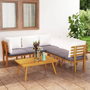 Galleria Design 6 Piece Garden Lounge Set with Cushions Solid Acacia Wood