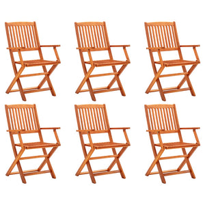 Galleria Design Folding Garden Chairs 6 pcs Solid Eucalyptus Wood