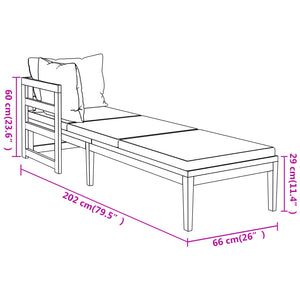 Galleria Design 3 Piece Garden Lounge Set with Cream White Cushions Acacia Wood