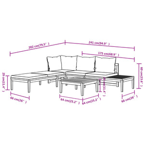 Galleria Design 3 Piece Garden Lounge Set with Cream White Cushions Acacia Wood