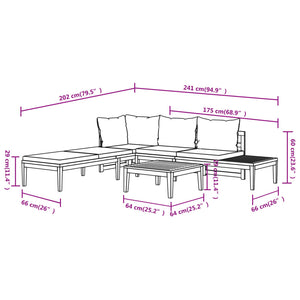 Galleria Design 3 Piece Garden Lounge Set with Cream White Cushions Acacia Wood