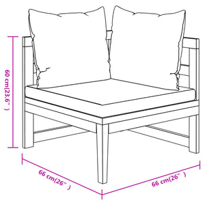 Galleria Design 4 Piece Garden Lounge Set with Dark Grey Cushions Acacia Wood