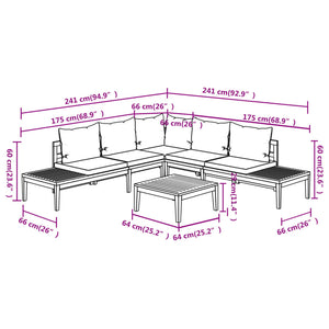 Galleria Design 4 Piece Garden Lounge Set with Dark Grey Cushions Acacia Wood