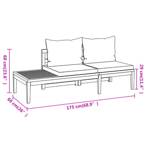 Galleria Design 4 Piece Garden Lounge Set with Dark Grey Cushions Acacia Wood