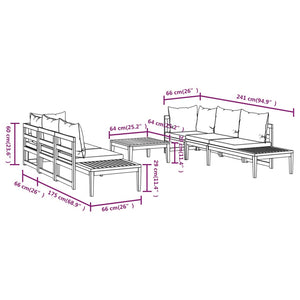 Galleria Design 5 Piece Garden Lounge Set with Dark Grey Cushions Acacia Wood