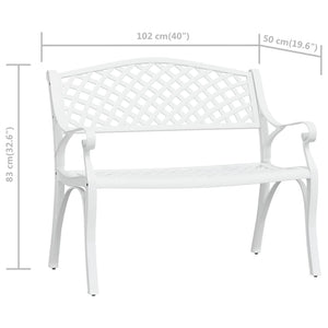 Galleria Design Garden Bench 102 cm Cast Aluminium White