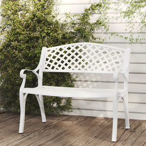 Galleria Design Garden Bench 102 cm Cast Aluminium White