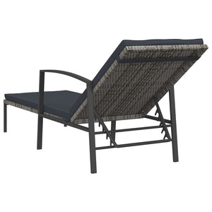 Galleria Design Sun Loungers 2 pcs with Table Poly Rattan Grey