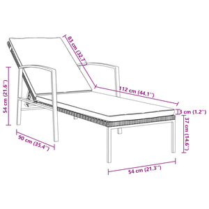 Galleria Design Sun Loungers 2 pcs with Table Poly Rattan Grey