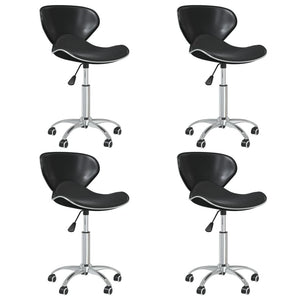 Galleria Design Swivel Dining Chairs 4 pcs Black Faux Leather