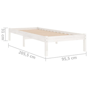 Galleria Design 810003 Galleria Design Bed Frame without Mattress White Solid Wood 90x200 cm