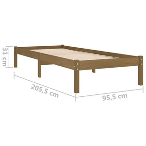 Galleria Design 810005 Galleria Design Bed Frame without Mattress Honey Brown Solid Wood 90x200 cm