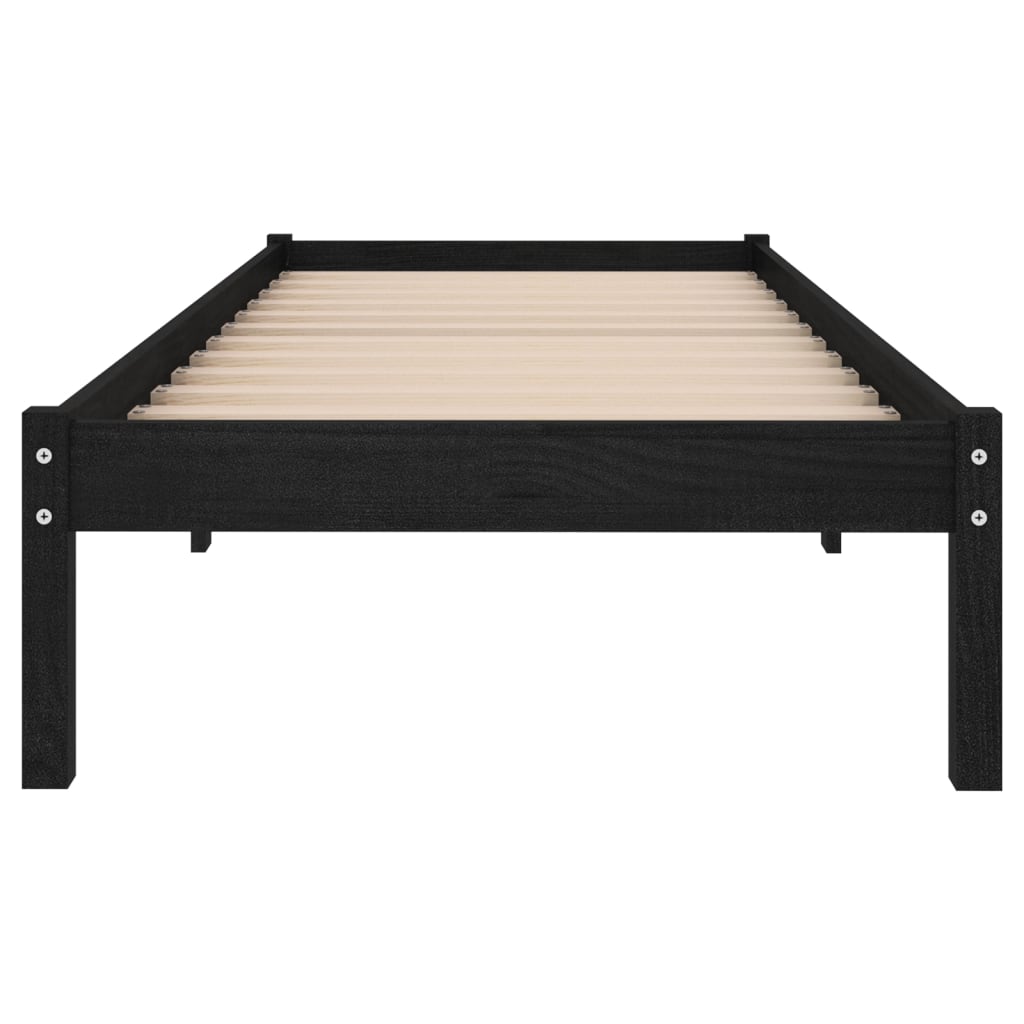 Galleria Design 810006 Galleria Design Bed Frame without Mattress Black Solid Wood 90x200 cm