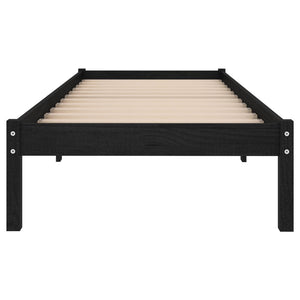 Galleria Design 810006 Galleria Design Bed Frame without Mattress Black Solid Wood 90x200 cm