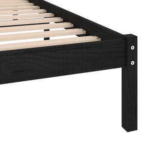 Galleria Design 810006 Galleria Design Bed Frame without Mattress Black Solid Wood 90x200 cm