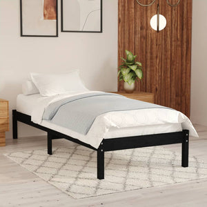 Galleria Design 810006 Galleria Design Bed Frame without Mattress Black Solid Wood 90x200 cm