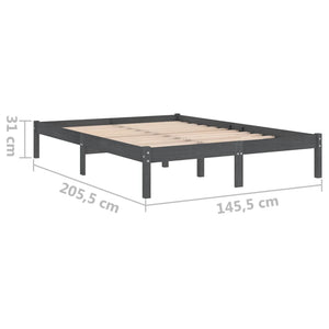 Galleria Design 810019 Galleria Design Bed Frame without Mattress Grey Solid Wood 140x200 cm